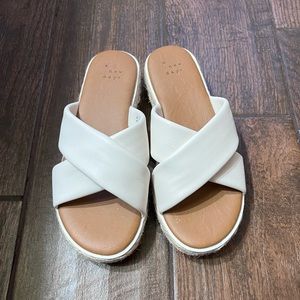 target white espadrille sandals